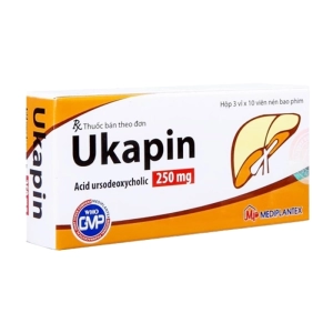 Ukapin 250mg Mediplantex 3 vỉ x 10 viên (Ursodeoxycholic Acid)