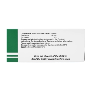Uloxoric 40mg Herabiopharm 10 vỉ x 10 viên (Febuxostat)