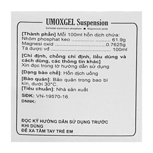 Umoxgel Suspension Il-Yang Pharma 30 gói x 20ml (Nhôm phosphat + Magnesium)