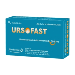 Ursofast 300mg Herabiopharm 3 vỉ x 10 viên (Ursodeoxycholic acid)