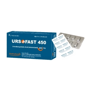 Ursofast 450 Herabiopharm 3 vỉ x 10 viên (Ursodeoxycholic acid)