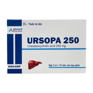 Ursopa 250 Apimed 3 vỉ x 10 viên (Ursodeoxycholic acid)
