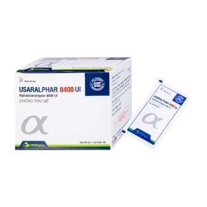 Usaralphar 8400 UI Usarichpharm 30 gói x 1g (Alphachymotrypsin)