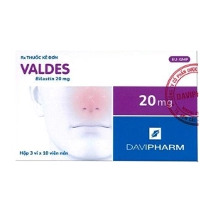 Valdes 20mg Davipharm 3 vỉ x 10 viên (Bilastin)