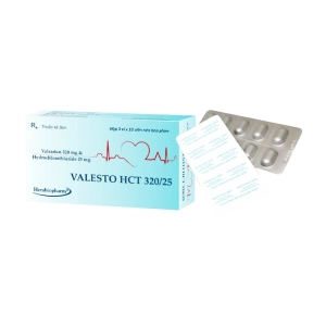 Valesto HCT 320/25 Herabiopharm 3 vỉ x 10 viên (Valsartan + Hydrochlorothiazide)