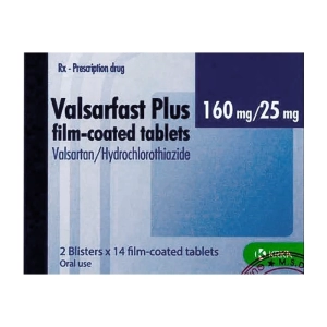 Valsarfast Plus 160mg/25mg Krka 2 vỉ x 14 viên (Valsartan + Hydrochlorothiazide)