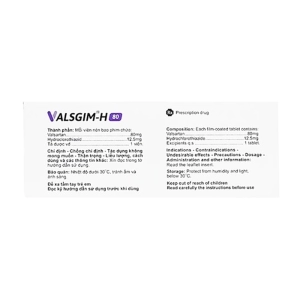 Valsgim-H 80 Agimexpharm 2 vỉ x 14 viên