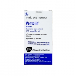 Ventolin Inhaler 100mcg/liều xịt. Hộp 1 bình xịt 200 liều
