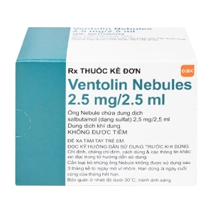 Ventolin Nebules 2.5mg GSK 4 vỉ x 5 ống x 2.5ml (Salbutamol sulfate)