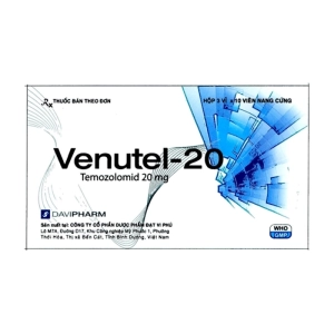 Venutel-20 Davipharm 3 vỉ x 10 viên (Temozolomide)