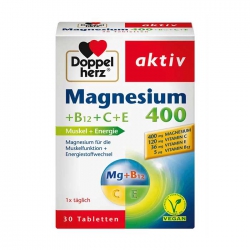 Viên hỗ trợ hệ thần kinh khỏe mạnh Doppelherz Magnesium 400mg Hộp 30 viên  Viên hỗ trợ hệ thần kinh khỏe mạnh Doppelherz Magnesium 400mg Hộp 30 viên