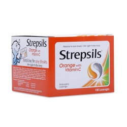 Viên ngậm Strepsils Orange With Vitamin C, Hộp 100 viên Viên ngậm Strepsils Orange With Vitamin C, Hộp 100 viên