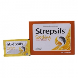 Viên ngậm Strepsils Soothing Honey & Lemon, Hộp 100 viên Viên ngậm Strepsils Soothing Honey & Lemon, Hộp 100 viên