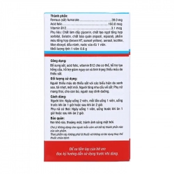 Fefrarovit PV 10 vỉ x 10 viên - Bổ sung sắt, hỗ trợ tạo máu Fefrarovit PV 10 vỉ x 10 viên - Bổ sung sắt, hỗ trợ tạo máu