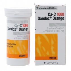 Viên sủi Ca-C 1000mg  Sandoz Orange, Tube 10 viên