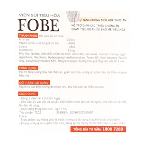 Viên Sủi Tiêu Hóa Fobe Fobelife 5 vỉ x 4 viên