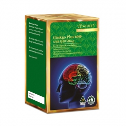 Tpbvsk bổ não Vitatree Ginkgo Plus 6000 with Q10 50mg, Lọ 60 viên