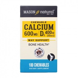 Calcium 600mg + D3 Mason Natural 100 viên - Viên nhai bổ sung canxi Calcium 600mg + D3 Mason Natural 100 viên - Viên nhai bổ sung canxi