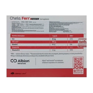 Chela Ferr Forte Olimp Labs 30 viên – Viên uống bổ sung sắt cho bà bầu
