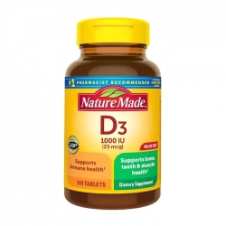 D3 1000 IU 25mcg Nature Made 300 viên - Viên uống bổ sung Vitamin D3