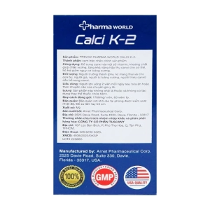 Viên Uống Calci K-2 Pharma World 60 viên Viên Uống Calci K-2 Pharma World 60 viên
