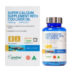 Super Calcium Supplement With Cod Liver Oil 1000mg Careline 60 viên