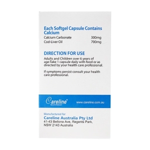Super Calcium Supplement With Cod Liver Oil 1000mg Careline 60 viên