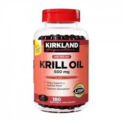 Viên uống dầu nhuyễn thể Krill Oil 500mg Kirkland 180 viên