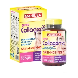 Super Collagen +C MediUSA 30 viên - Hỗ trợ Collagen, da móng tóc Super Collagen +C MediUSA 30 viên - Hỗ trợ Collagen, da móng tóc