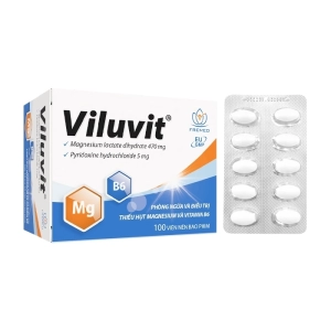 Viluvit Fremed 10 vỉ x 10 viên (Magnesium lactate dihydrate + Pyridoxine hydrochloride)
