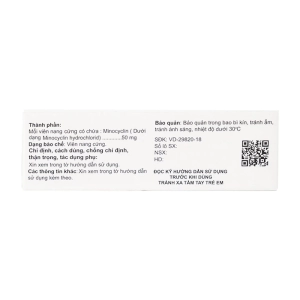 Vinocyclin 50 Medisun 3 vỉ x 10 viên Vinocyclin 50 Medisun 3 vỉ x 10 viên