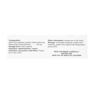 Vinocyclin 50 Medisun 3 vỉ x 10 viên Vinocyclin 50 Medisun 3 vỉ x 10 viên