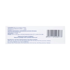 Vinsalmol 5mg/2.5ml Vinphaco 2 vỉ x 5 ống (Salbutamol)