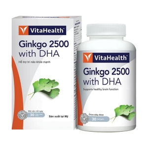 Ginkgo 2500 with DHA VitaHealth 30 viên - Viên uống bổ não