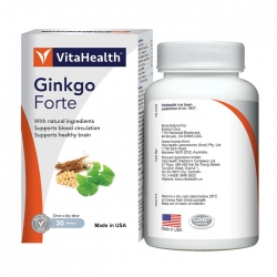 Tpbvsk bổ não Vitahealth Ginkgo Forte, Chai 30 viên