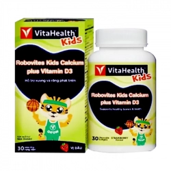 Vitahealth Robovites Kids Calcium Plus Vitamin D3, Chai 30 viên Vitahealth Robovites Kids Calcium Plus Vitamin D3, Chai 30 viên