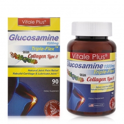 Xương khớp Vitale Plus Glucosamine 1500mg Triple-Flex Collagen Type II, Chai 90 viên Xương khớp Vitale Plus Glucosamine 1500mg Triple-Flex Collagen Type II, Chai 90 viên