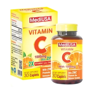 Vitamin C MediUSA 30 viên - Bổ sung Vitamin C, Kẽm cho cơ thể Vitamin C MediUSA 30 viên - Bổ sung Vitamin C, Kẽm cho cơ thể