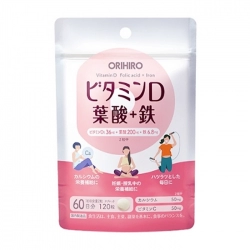 Vitamin D Folic acid Iron Orihiro 120 viên - Bổ sung sắt cho bà bầu Vitamin D Folic acid Iron Orihiro 120 viên - Bổ sung sắt cho bà bầu