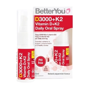 Vitamin D+K2 Daily Oral Spray BetterYou 12ml - Bổ sung Vitamin D3, K2