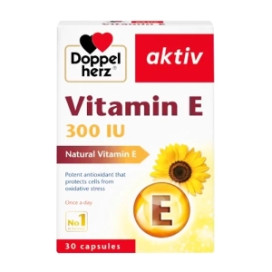 Vitamin E 300 IU Doppelherz 2 vỉ x 15 viên - Hỗ trợ bảo vệ làn da