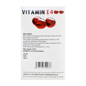 Vitamin E 400 Đỏ MediUSA 10 vỉ x 10 viên Vitamin E 400 Đỏ MediUSA 10 vỉ x 10 viên