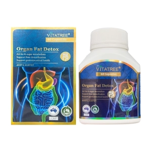 Vitatree Organ Fat Detox giúp giảm mỡ nội tạng và toàn thân, Chai 60 viên