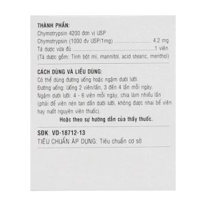 Alfachim Pharimexco 50 vỉ x 10 viên Alfachim Pharimexco 50 vỉ x 10 viên