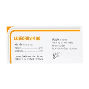 Griseofulvin 500 Pharimexco 10 vỉ x 10 viên