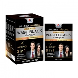 Wash Black Shampoo 3 in 1 Hamifa 6 gói x 25ml - Dầu gội là đen thảo dược Wash Black Shampoo 3 in 1 Hamifa 6 gói x 25ml - Dầu gội là đen thảo dược