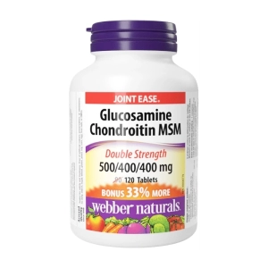 Webber Naturals Glucosamine Chondroitin MSM 500/400/400mg 120 viên - Hỗ trợ làm giảm đau khớp