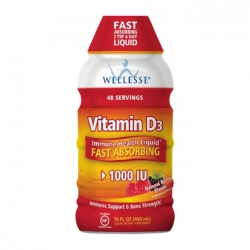 Wellesse Vitamin D3 Liquid 1000 IU giúp xương chắc khỏe, tăng cường hệ miễn dịch 480ml