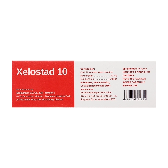 Xelostad 10 Stellapharm 3 vỉ x 10 viên Xelostad 10 Stellapharm 3 vỉ x 10 viên