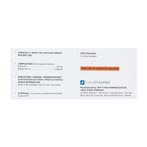 Yanbiwa 25mg Davipharm, 6 vỉ x 10 viên